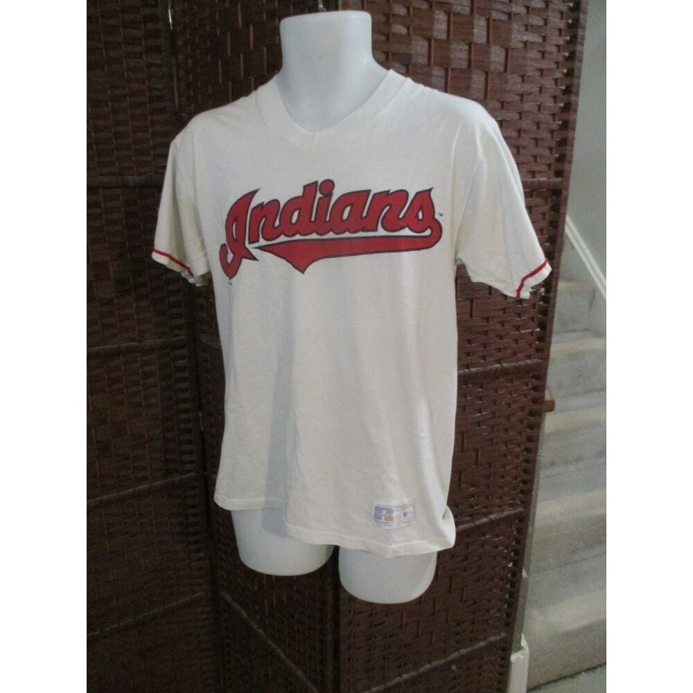 Vintage 90s Russell Athletic Cleveland Indians T Shirt Guardians Medium Jersey